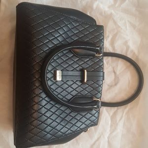 Calvin Klein Quilted Leather Small Satchel